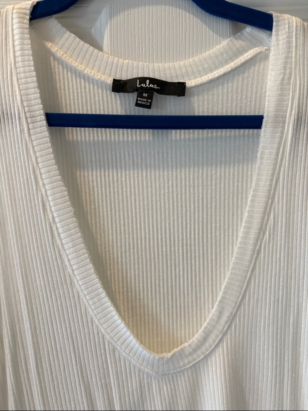 Lulu's White Ribbed Tank - Picture 2 of 6